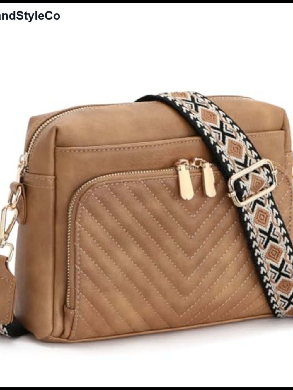 Quilted Vegan Leather Crossbody Bag with RFID Wallet for Women